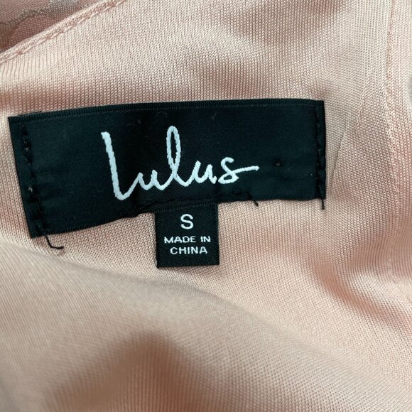 Lulus Dress Cowl Neck Pink Floral Print Iridescent Size Small Midi Side Slit - Picture 7 of 13